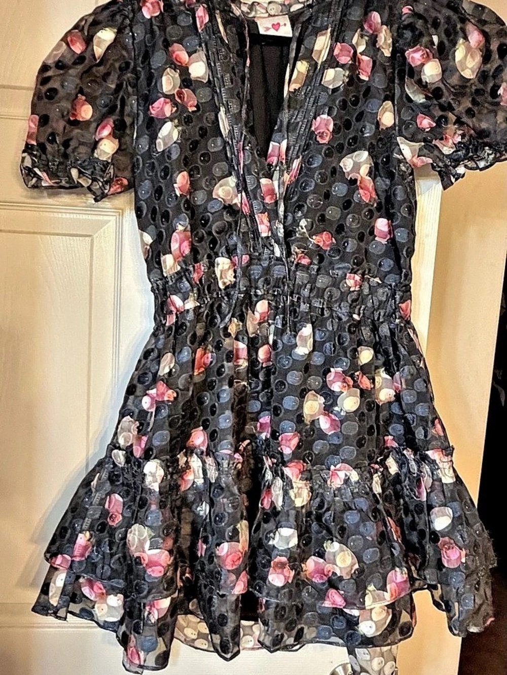 Buddy Love Floral Mini Dress Black & Pink Medium